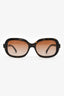 Pre-Loved Chanel™ Brown Turquoise Interlocking CC Logo Square Sunglasses