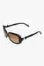 Pre-Loved Chanel™ Brown Turquoise Interlocking CC Logo Square Sunglasses