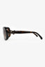 Pre-Loved Chanel™ Brown Turquoise Interlocking CC Logo Square Sunglasses