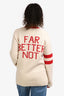 Gucci Cream/Red Wool "Far Better Not" Cardigan Size XS