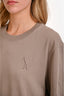 Ami Taupe Cotton Heart Detail Short Sleeve T-Shirt Size L
