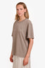 Ami Taupe Cotton Heart Detail Short Sleeve T-Shirt Size L