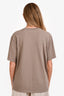 Ami Taupe Cotton Heart Detail Short Sleeve T-Shirt Size L