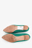 Manolo Blahnik Green Satin/Leather Hangisi Flats Size 38