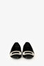 Roger Vivier Black Satin Crystal Embellished Buckle Flats Size 37