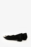 Roger Vivier Black Satin Crystal Embellished Buckle Flats Size 37
