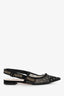 Christian Dior Black Mesh Polka Dots J'aDior Slingback Flats Size 37