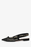 Christian Dior Black Mesh Polka Dots J'aDior Slingback Flats Size 37