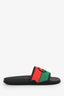 Gucci Black Rubber GG Interlocking Web Accent Sandals Size 40 Mens