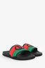 Gucci Black Rubber GG Interlocking Web Accent Sandals Size 40 Mens