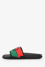 Gucci Black Rubber GG Interlocking Web Accent Sandals Size 40 Mens