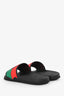 Gucci Black Rubber GG Interlocking Web Accent Sandals Size 40 Mens