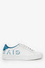 Givenchy White/Blue Leather Reverse Logo Low Top Sneaker Size 37