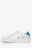 Givenchy White/Blue Leather Reverse Logo Low Top Sneaker Size 37