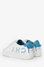 Givenchy White/Blue Leather Reverse Logo Low Top Sneaker Size 37