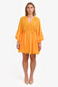 Reformation Canary Yellow V-Neck Lace Georgette Mini Dress Size 10