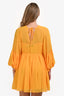 Reformation Canary Yellow V-Neck Lace Georgette Mini Dress Size 10