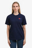 Comme Des Garcons Cotton Navy Two Hearts Patch T-Shirt Size L