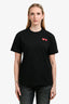 Comme Des Garcons Cotton Black Two Hearts Patch T-Shirt Size L