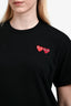 Comme Des Garcons Cotton Black Two Hearts Patch T-Shirt Size L