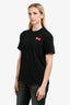 Comme Des Garcons Cotton Black Two Hearts Patch T-Shirt Size L