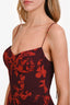Reformation Burgundy Floral-Print Kourtney Georgette Midi Dress Size 8