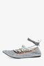 Valentino Garavani Suede Light Grey Lace-Up Gladiator Ballerina Shoes Size 38