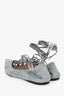 Valentino Garavani Suede Light Grey Lace-Up Gladiator Ballerina Shoes Size 38