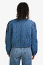 Free People Blue Denim Quilted Cropped Jacket Size S