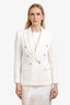 L'Agence White/Gold Tweed Double Breasted Blazer Size XS