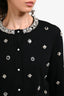 Alice + Olivia Black Wool Crystal Embellished Cardigan Size M