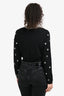 Alice + Olivia Black Wool Crystal Embellished Cardigan Size M
