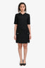 Versace Black Virgin Wool Shift Dress with Bows Size 38