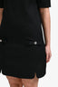 Versace Black Virgin Wool Shift Dress with Bows Size 38