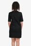 Versace Black Virgin Wool Shift Dress with Bows Size 38