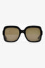 Gucci Black Oversized Sunglasses with Glitter Web Sides