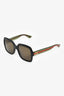 Gucci Black Oversized Sunglasses with Glitter Web Sides