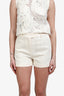 Eleventy Cream Sparkly Tweed Shorts Size 42