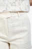 Eleventy Cream Sparkly Tweed Shorts Size 42