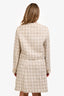 Versace Cream/Gold Sparkly Tweed Blazer + Skirt Set Size 46
