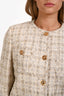 Versace Cream/Gold Sparkly Tweed Blazer + Skirt Set Size 46