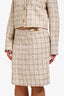 Versace Cream/Gold Sparkly Tweed Blazer + Skirt Set Size 46