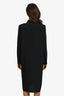 Nili Lotan Black Silk Button-Up Midi Shirt Dress Size L