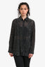 Alice + Olivia Black Rhinestone Embellished Button-Up Shirt Size S