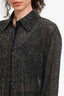 Alice + Olivia Black Rhinestone Embellished Button-Up Shirt Size S