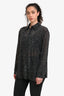 Alice + Olivia Black Rhinestone Embellished Button-Up Shirt Size S