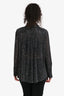Alice + Olivia Black Rhinestone Embellished Button-Up Shirt Size S