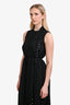 Vince Black/White Polka Dot Double Layered Sleeveless Dress Size S