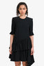 Alexander McQueen Black Tiered Asymmetrical Dress Size 40