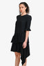 Alexander McQueen Black Tiered Asymmetrical Dress Size 40